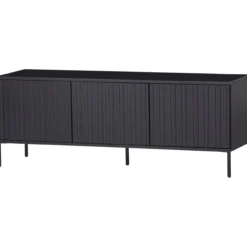 New gravure tv meubel 150 cm grenen zwart [fsc]