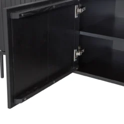 New gravure tv meubel 150 cm grenen zwart [fsc]