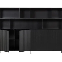 New gravure wandkast grenen zwart [fsc]