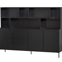 New gravure wandkast grenen zwart [fsc]