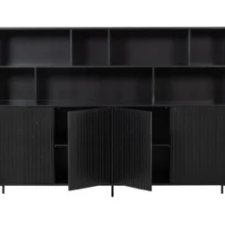New gravure wandkast grenen zwart [fsc]