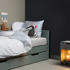Nikki bedbank grenen jadegroen (excl. lade) [fsc]