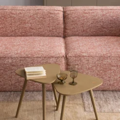 Nila bijzettafels hout mud - set van 2