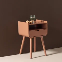 Nils nachtkastje/bijzettafel hout oudroze [fsc]
