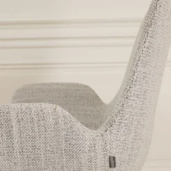 Nino-Eef barkruk grijs beige gemêleerd - wit onderstel 75 cm