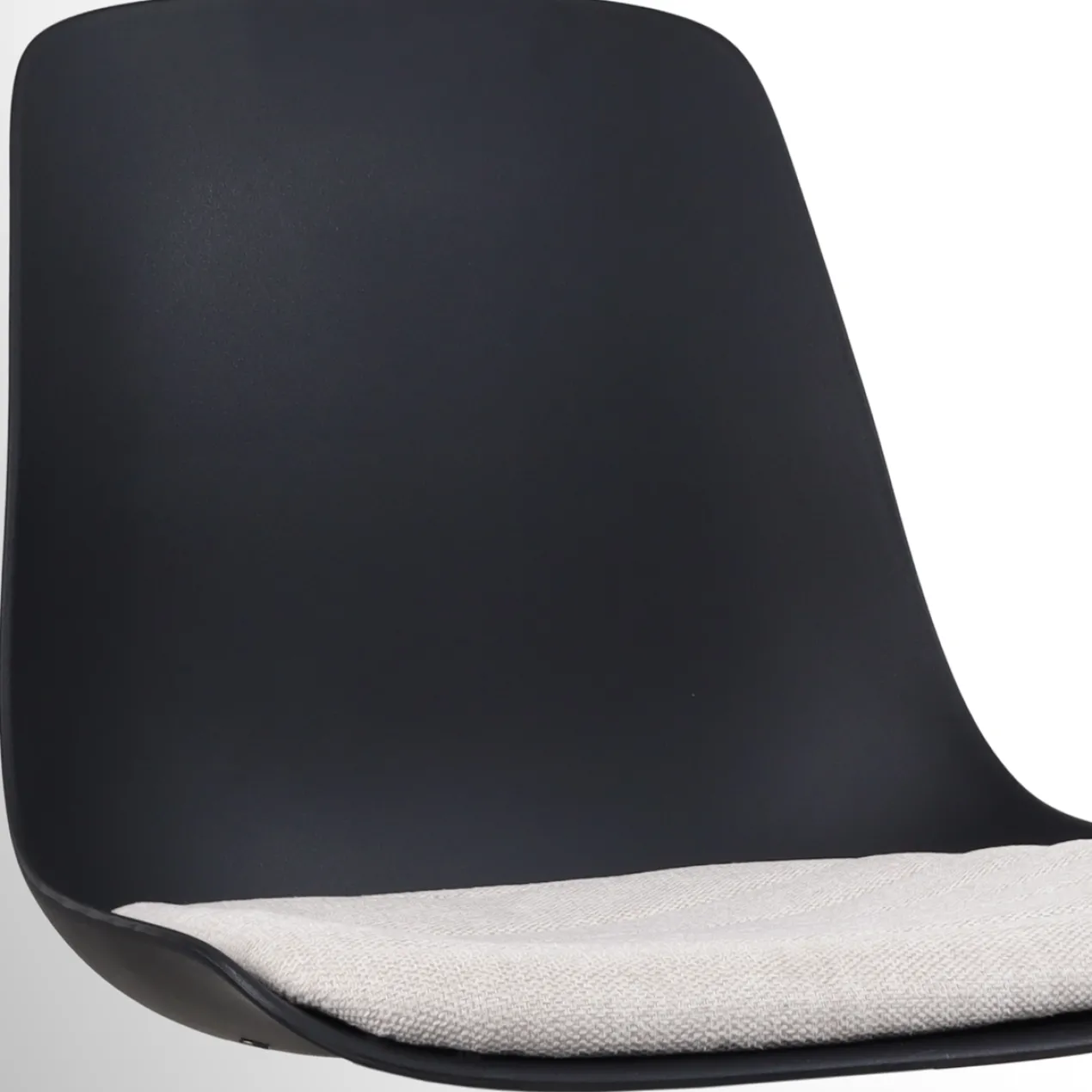 Nino-Liv barkruk zwart met beige zitkussen - zwart onderstel - 65 cm