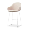 Nino-Mae barkruk beige - wit onderstel - 65 cm
