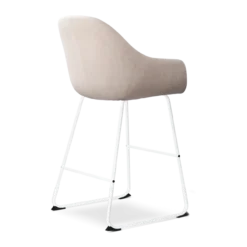 Nino-Mae barkruk beige - wit onderstel - 65 cm