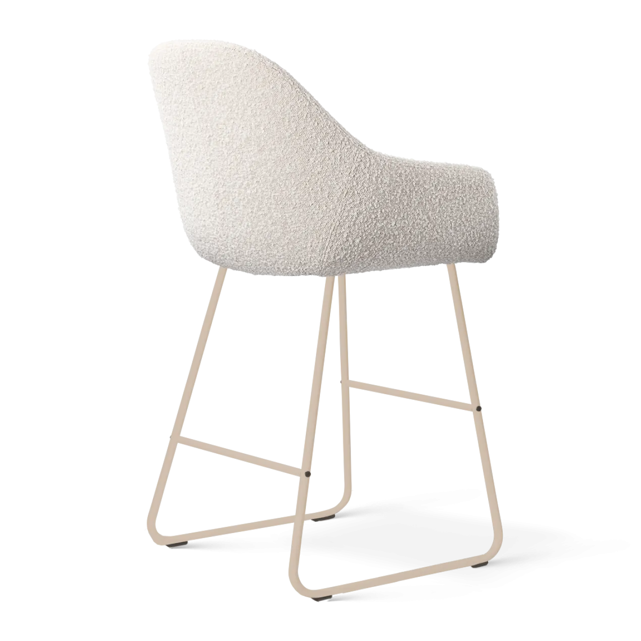 Nino-Mae barkruk bouclé beige - beige onderstel - 65 cm