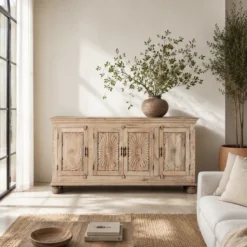 Niti - Handgesneden Dressoir van Mangohout