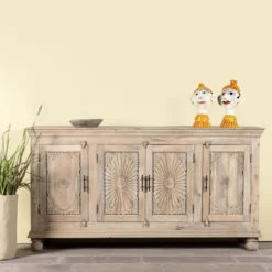 Niti - Handgesneden Dressoir van Mangohout