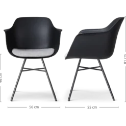 Noa-Liz eetkamerstoel zwart
