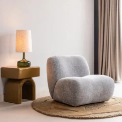 Nomu fauteuil craquele velvet lichtblauw [fsc]