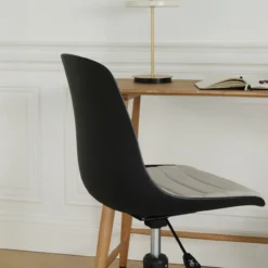 Nout-Liv bureaustoel zwart met beige zitkussen - zwart onderstel