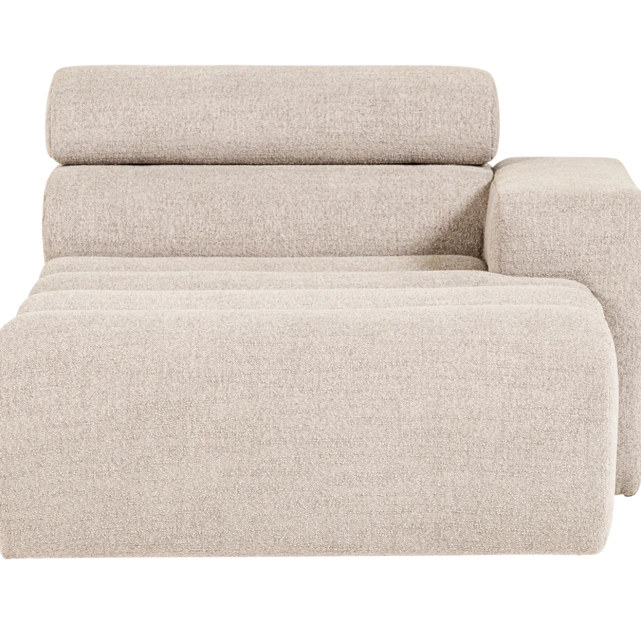 Novi chaise longue element arm rechts boucle naturel