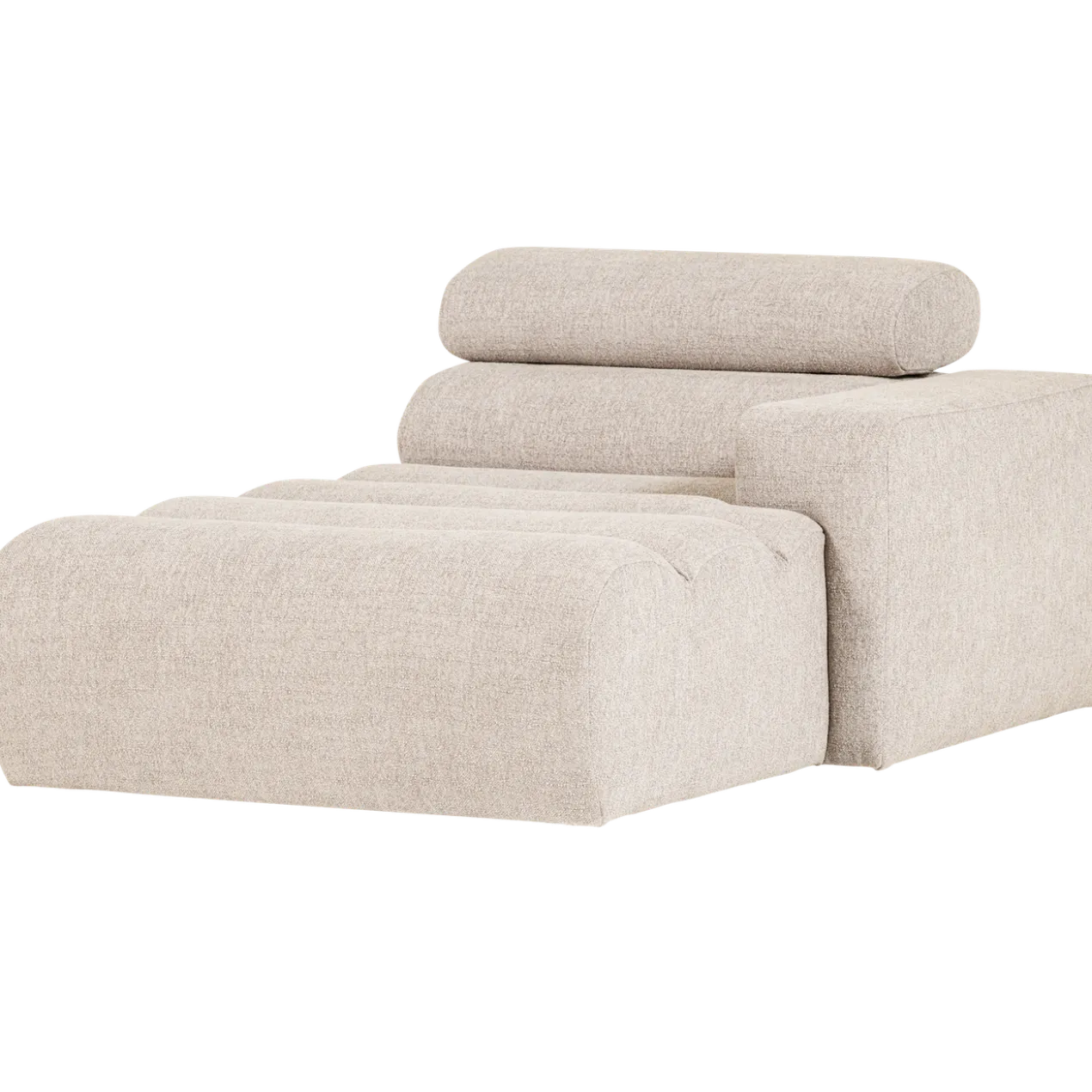 Novi chaise longue element arm rechts boucle naturel