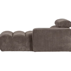 Novi chaise longue element arm rechts ribstof grijsbruin