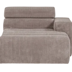 Novi chaise longue element arm rechts ribstof zand