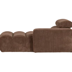 Novi chaise longue element arm rechts ribstof mokkabruin