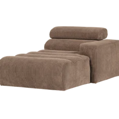 Novi chaise longue element arm rechts ribstof taupe