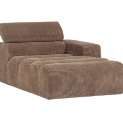 Novi chaise longue element arm rechts ribstof taupe