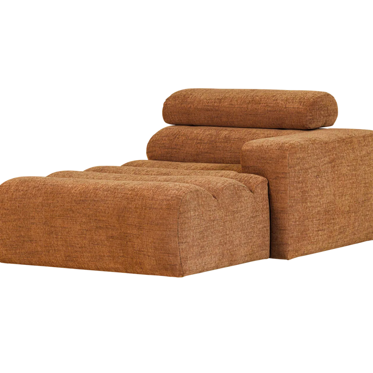 Novi chaise longue element arm rechts oranje melange