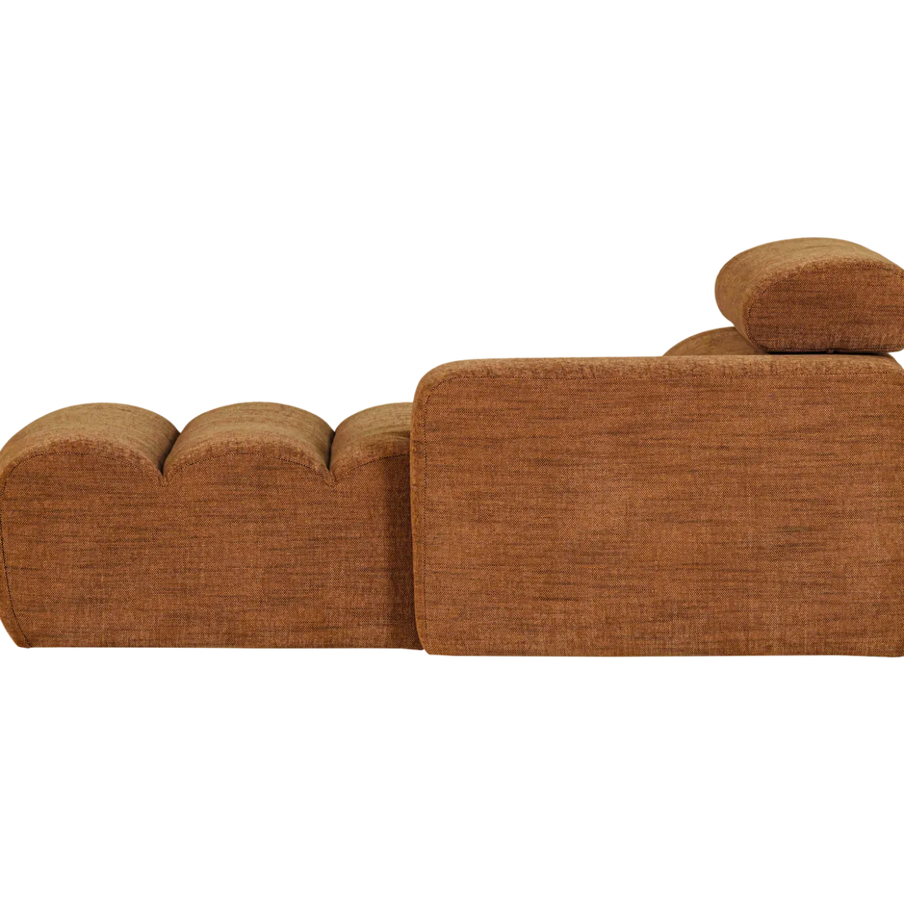 Novi chaise longue element arm rechts oranje melange