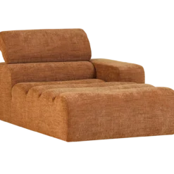 Novi chaise longue element arm rechts oranje melange
