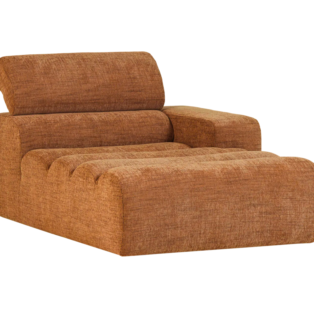 Novi chaise longue element arm rechts oranje melange