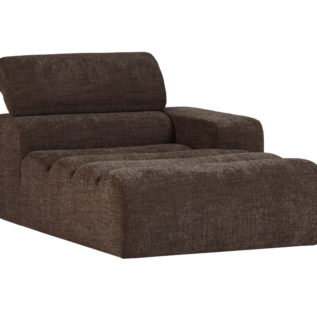 Novi chaise longue element arm rechts donkerbruin melange