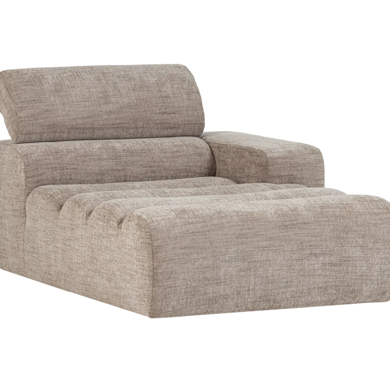 Novi chaise longue element arm rechts naturel melange