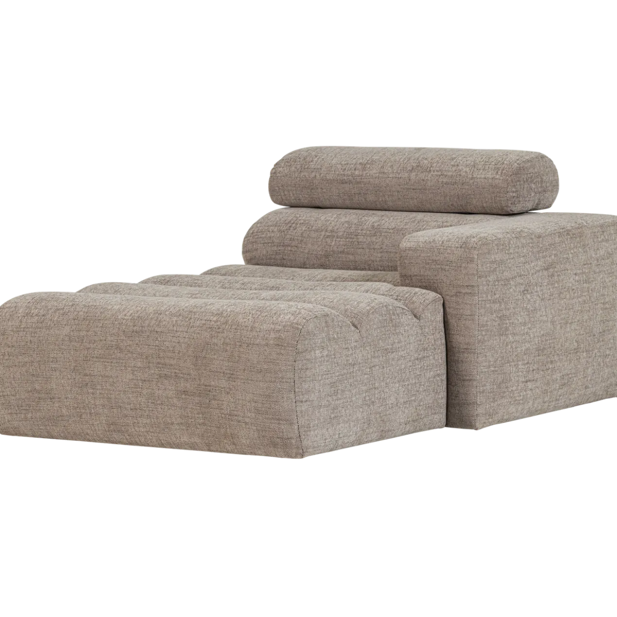 Novi chaise longue element arm rechts naturel melange