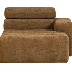 Novi chaise longue element arm rechts karamelbruin melange