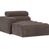 Novi chaise longue element arm links ribstof grijsbruin