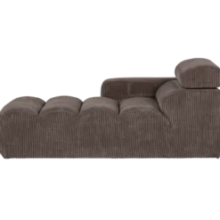 Novi chaise longue element arm links ribstof grijsbruin