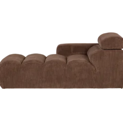 Novi chaise longue element arm links ribstof mokkabruin