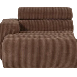 Novi chaise longue element arm links ribstof mokkabruin