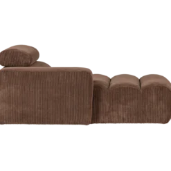 Novi chaise longue element arm links ribstof mokkabruin