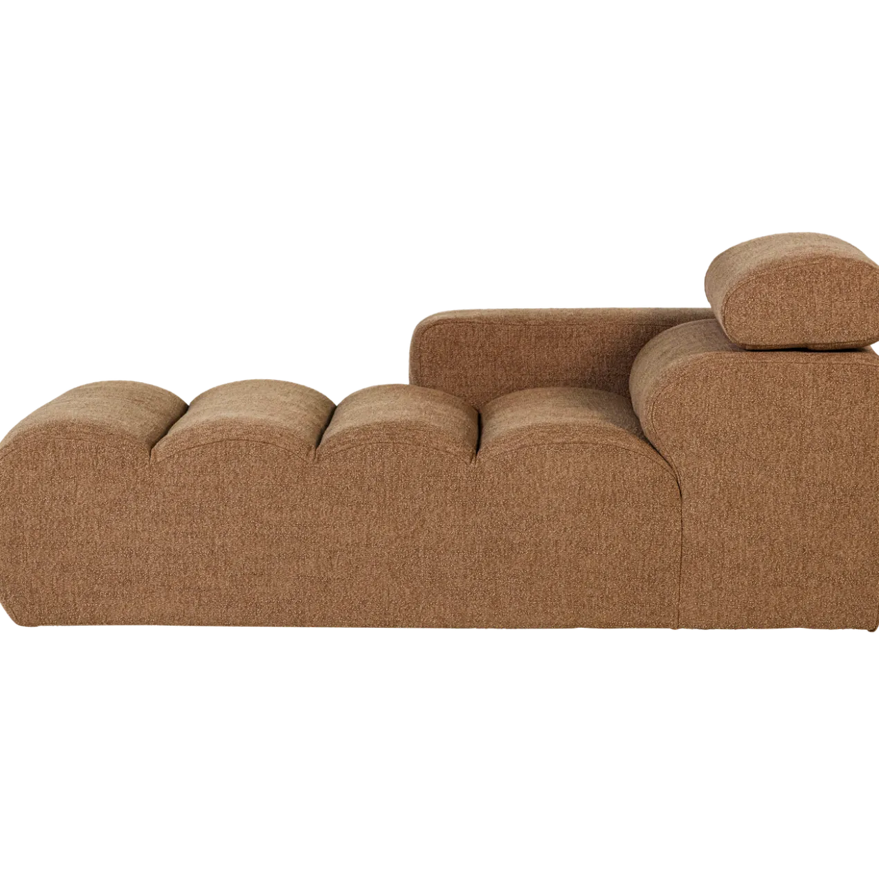 Novi chaise longue element arm links boucle karamelbruin