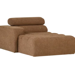 Novi chaise longue element arm links boucle karamelbruin