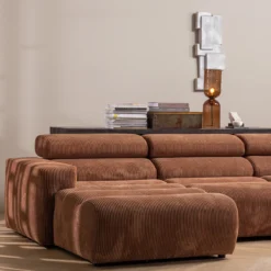 Novi chaise longue element arm links ribstof terra