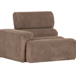 Novi 1-zits element arm links ribstof taupe
