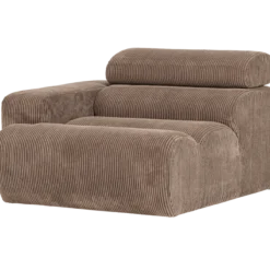 Novi 1-zits element arm links ribstof taupe