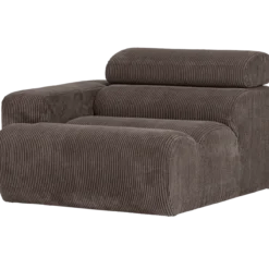 Novi 1-zits element arm links ribstof grijsbruin