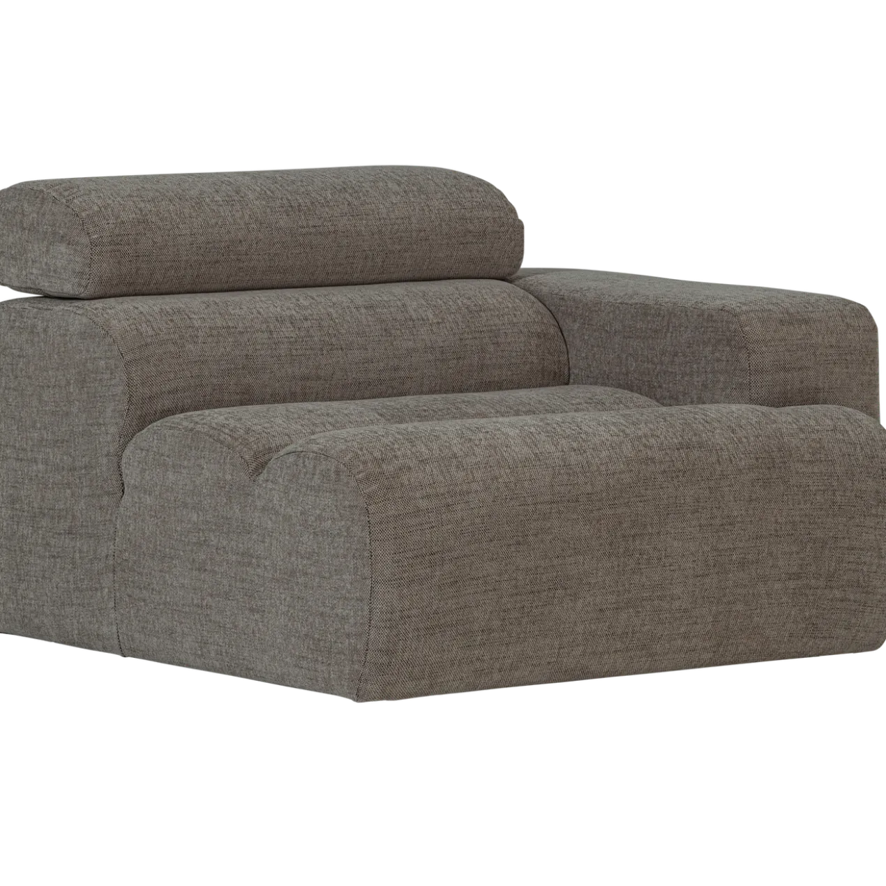 Novi 1-zits element arm rechts grijs melange