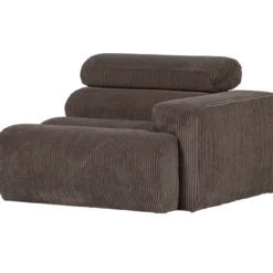 Novi 1-zits element arm rechts ribstof grijsbruin