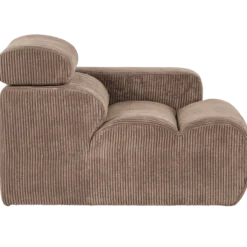 Novi 1-zits element arm rechts ribstof taupe