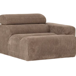 Novi 1-zits element arm rechts ribstof taupe
