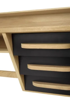 Oak Origami desk - black