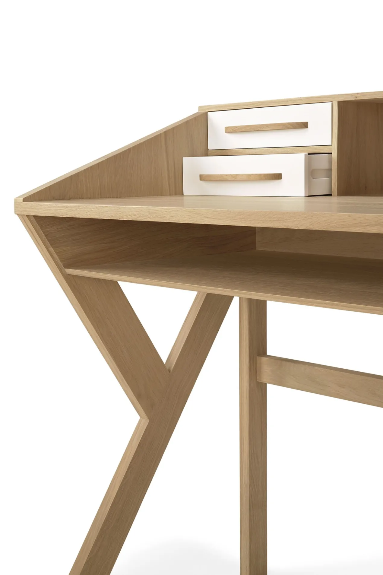 Oak Origami desk - cream
